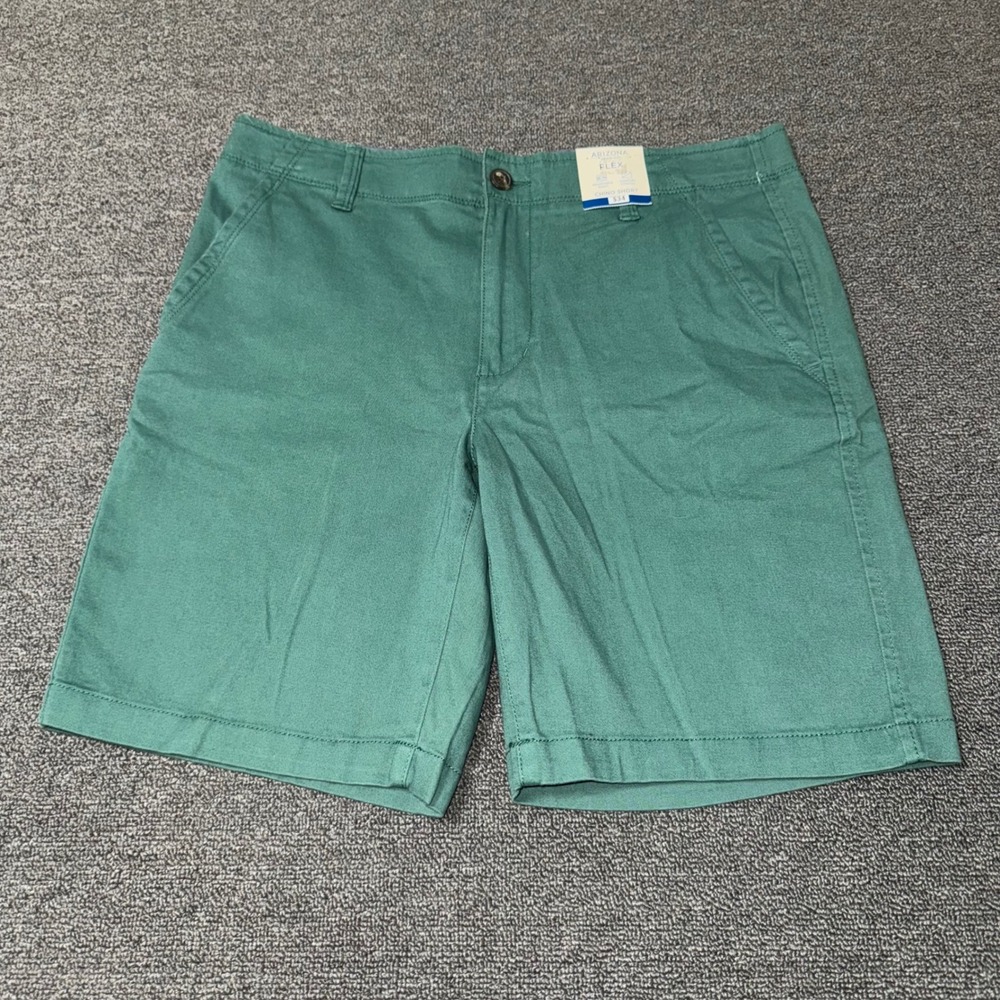 Arizona Jean Co Boys Flex Chino Shorts Green Smoke Pine 20 Husky NWT Casual Wear